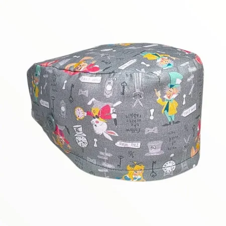 Cuffietta chirurgica Alice nel Paese delle Meraviglie grigio