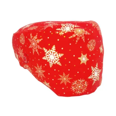 Cuffietta chirurgica fiocchi di neve rosso