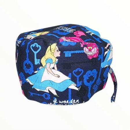 Cuffietta chirurgica Alice nel Paese delle Meraviglie blu