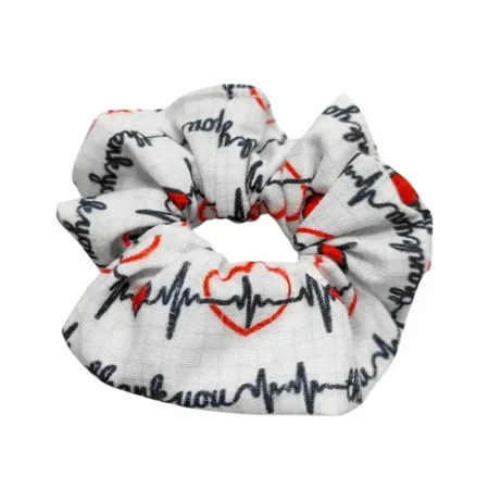 Scrunchie elettrocardiogramma bianco