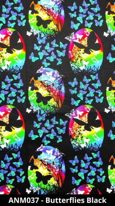 ANM037 Cuffietta chirurgica farfalle nero