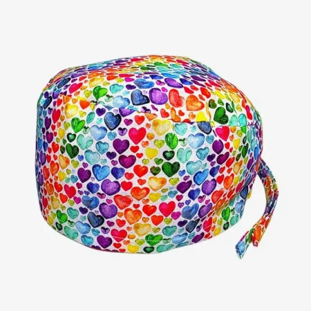 Cuffietta chirurgica cuori arcobaleno