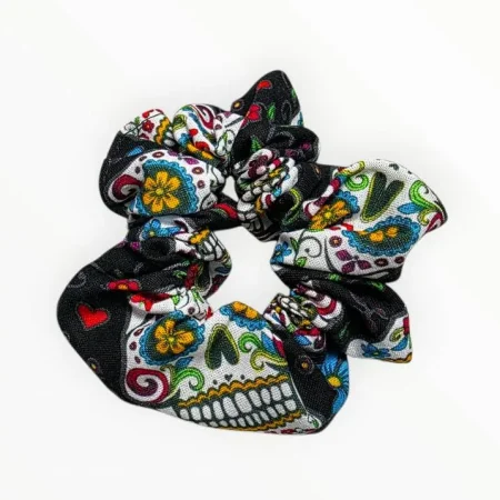 Scrunchie teschi messicani nero