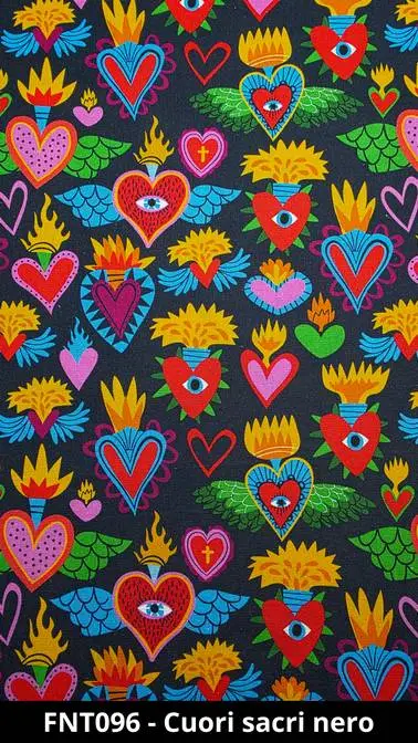 Cuffietta chirurgica cuori sacri nero