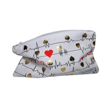 Astuccio EKG cuori dorati